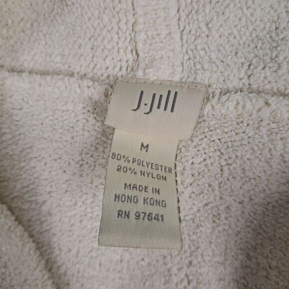 J Jill Sweater Shirt Womens Medium Cropped Beige Longsleeve Pullover Sherpa - Picture 3 of 5